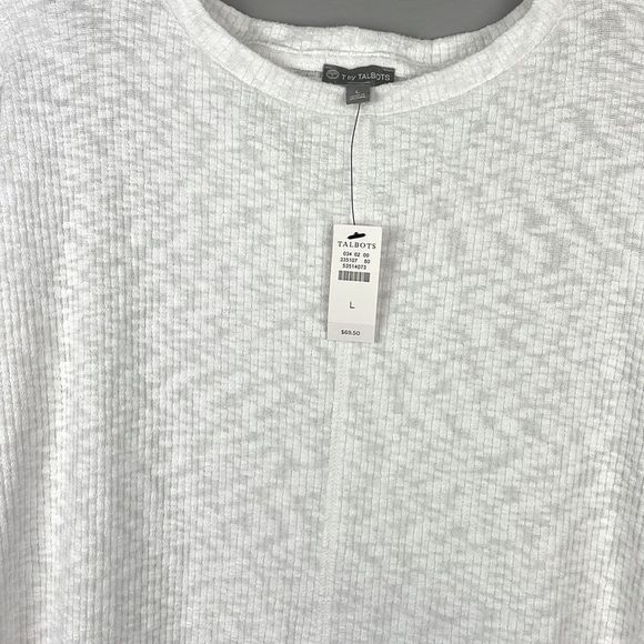 T by Talbots White Pullover Light Weight Sweater. Size Large. New With Tags. - Picture 3 of 9